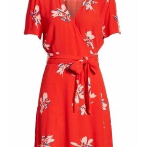 Chelsea28 Red Floral Wrap Dress